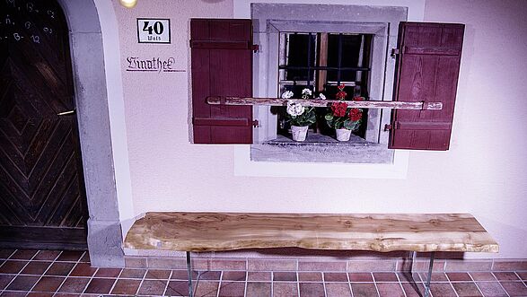 Bench from a tree trunk