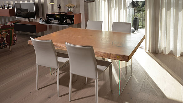 Esstisch aus einem Baumstamm Designertisch Epoxy Tisch