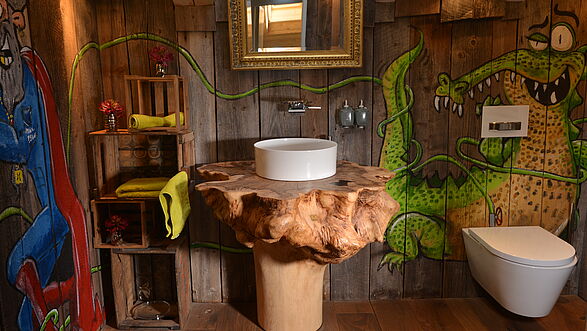 lavabo tronco de árbol diseño de madera