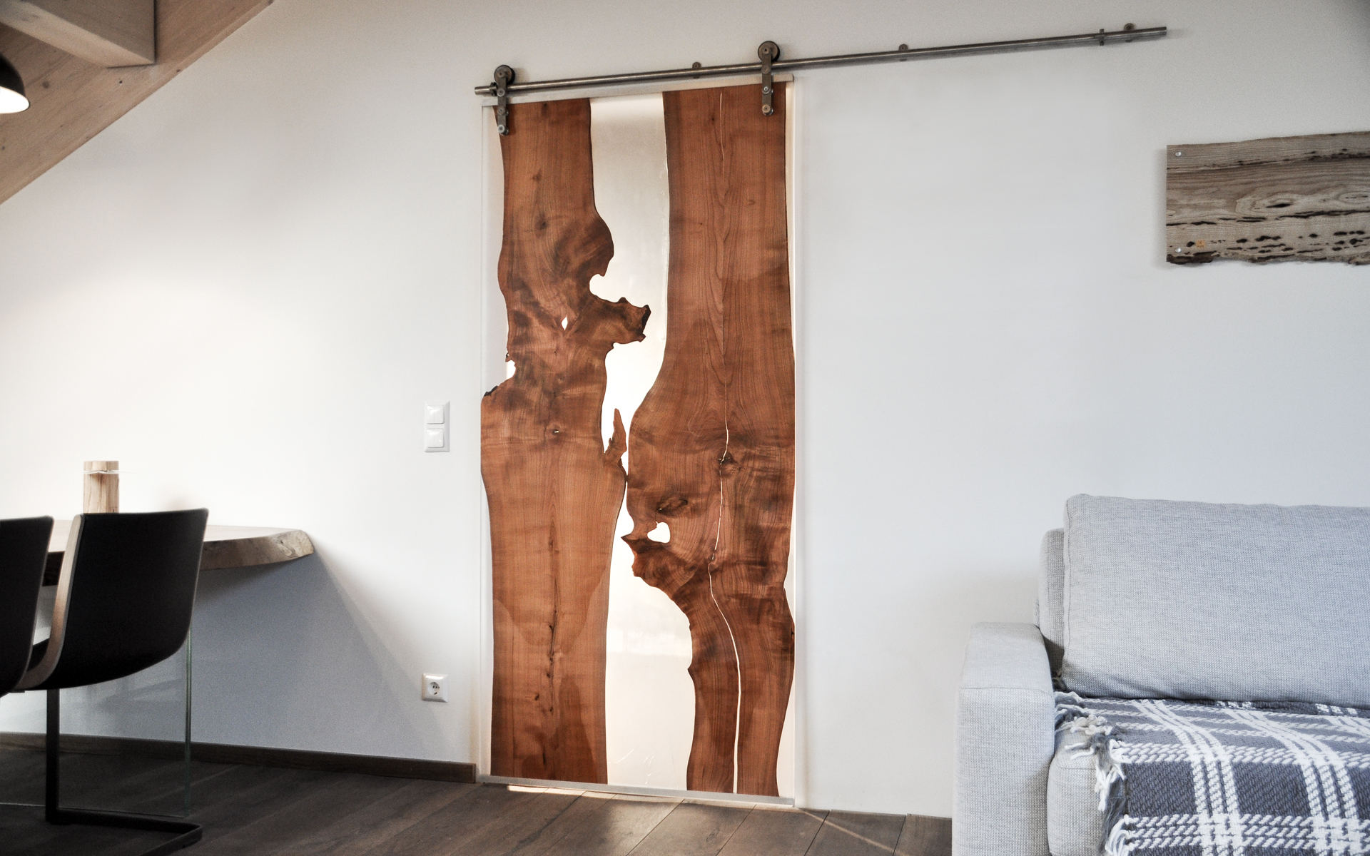 Design wooden door made of natural wood