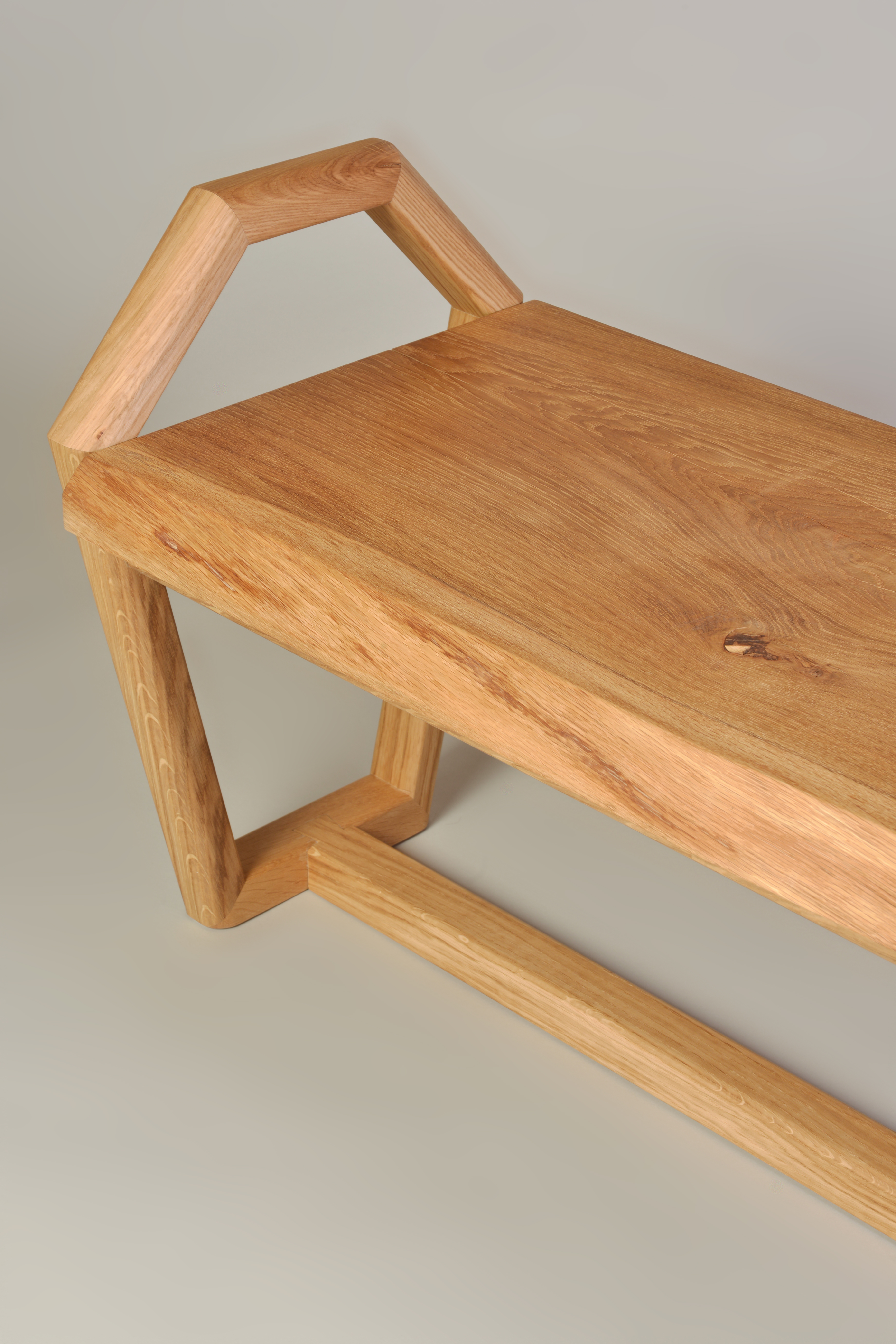 Designer bench made of natural wood