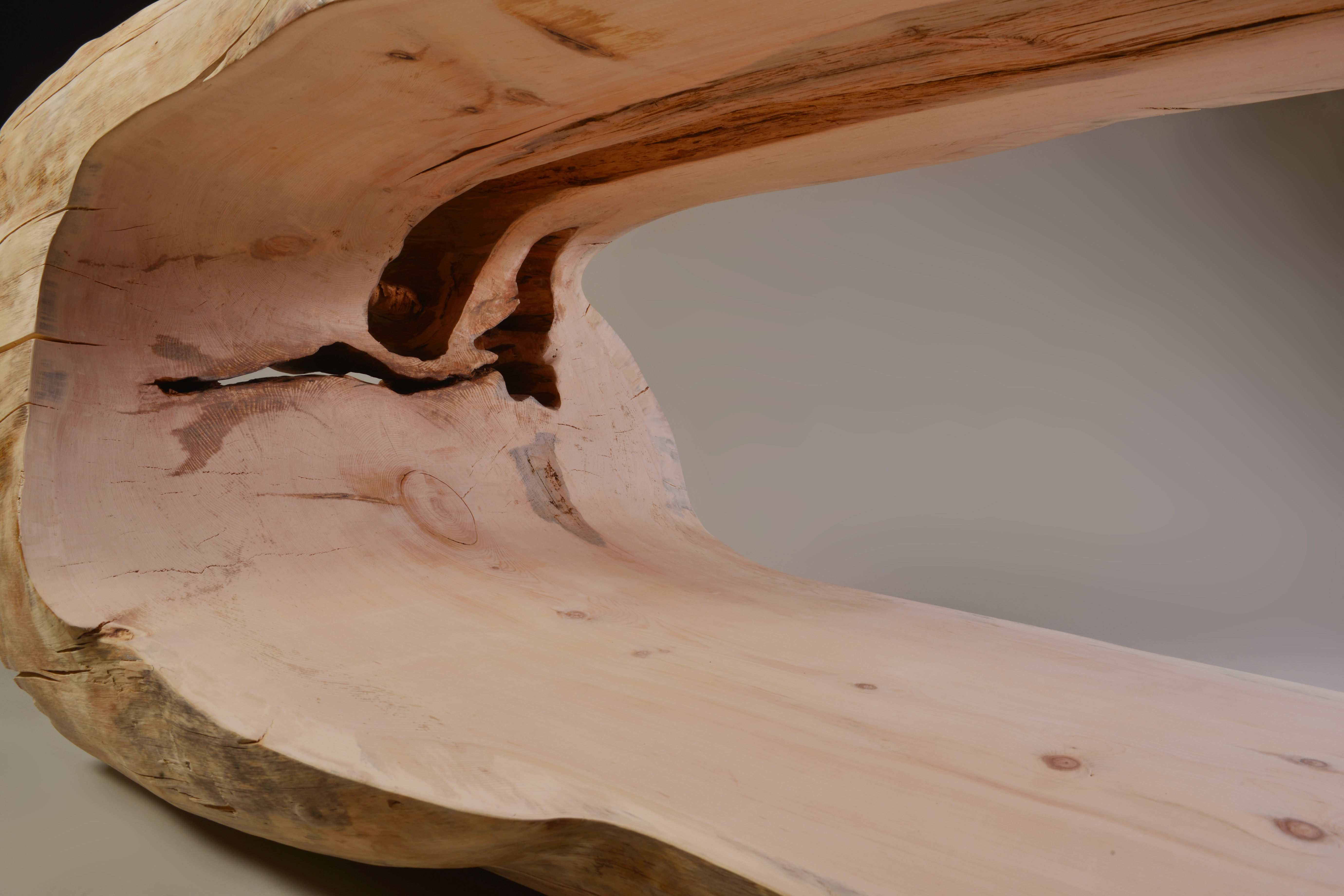 Tavolino di design da un tronco d'albero