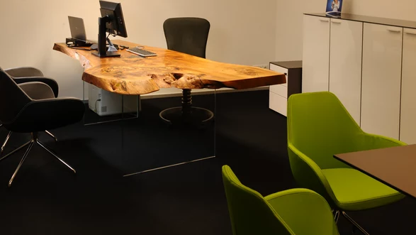 Desk from a tree trunk