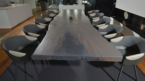 mesa de tronco de árbol mesa de oficina