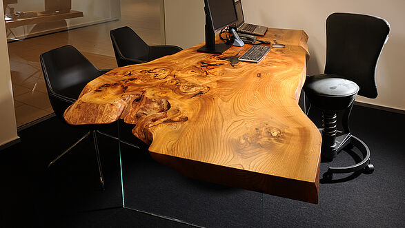 Desk from a tree trunk