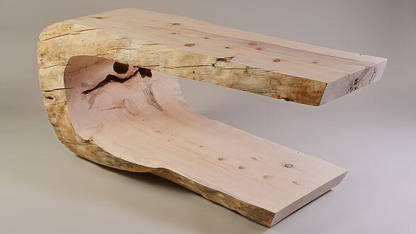 Tavolino di design da un tronco d'albero